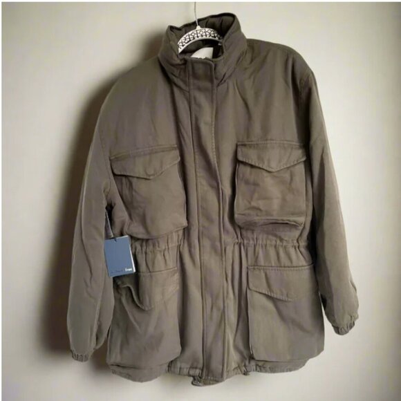 Aritzia Parka Oversized Coat Womens Large Green Removable Hood Utility Winter 3 - Picture 2 of 7